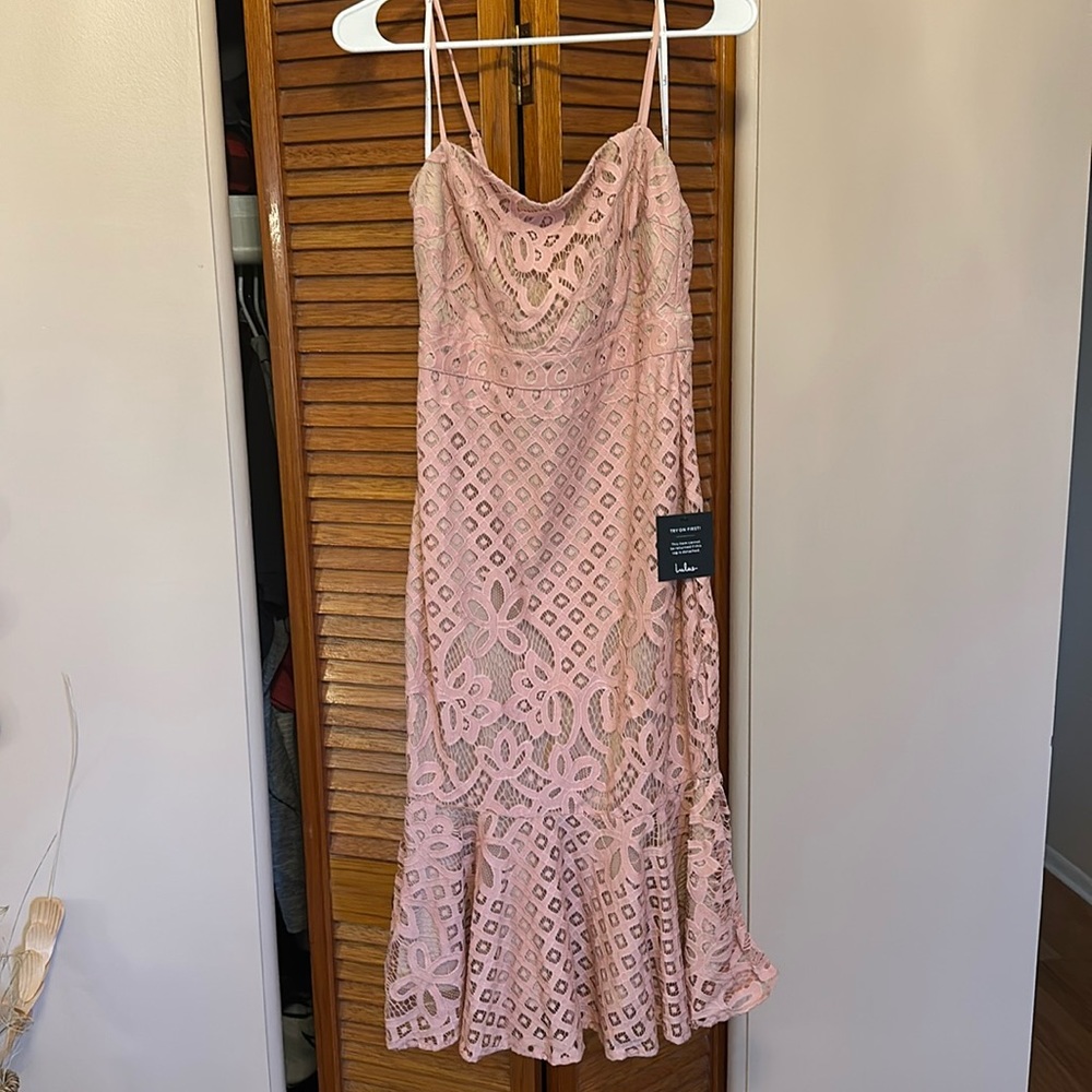 Long light pink dress! New with tags!!